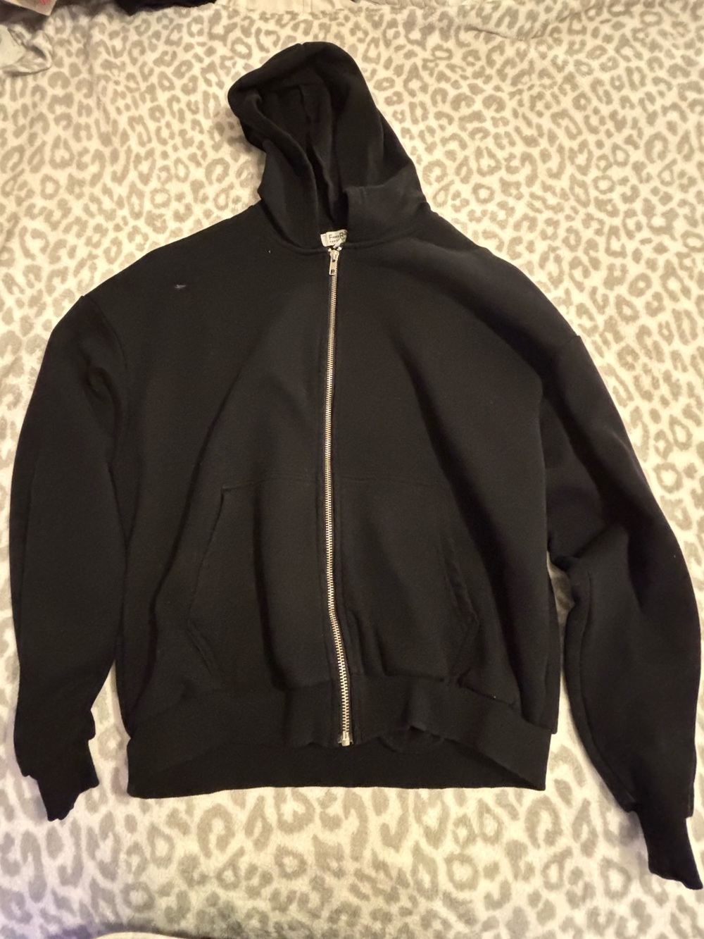 Men's Black Full-Zip Hooded Sweater